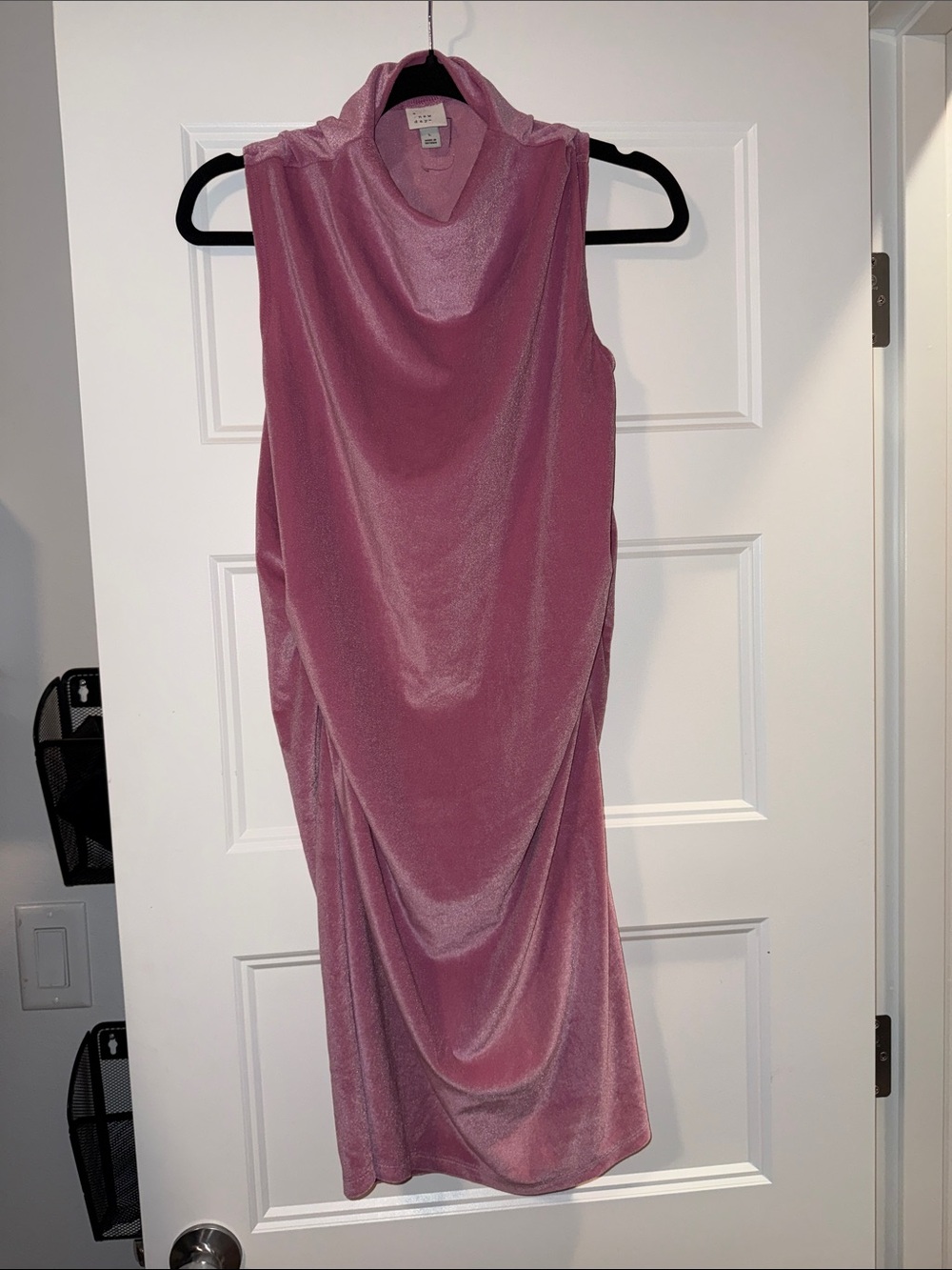 a.n.a Dusty Rose Velvet Sleeveless Midi Dress